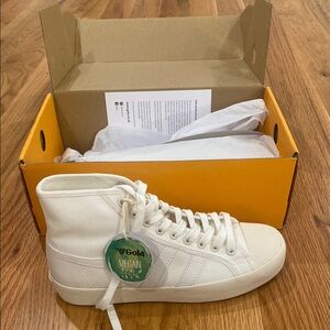 Gola Vegan High-Top Sneakers in Off White